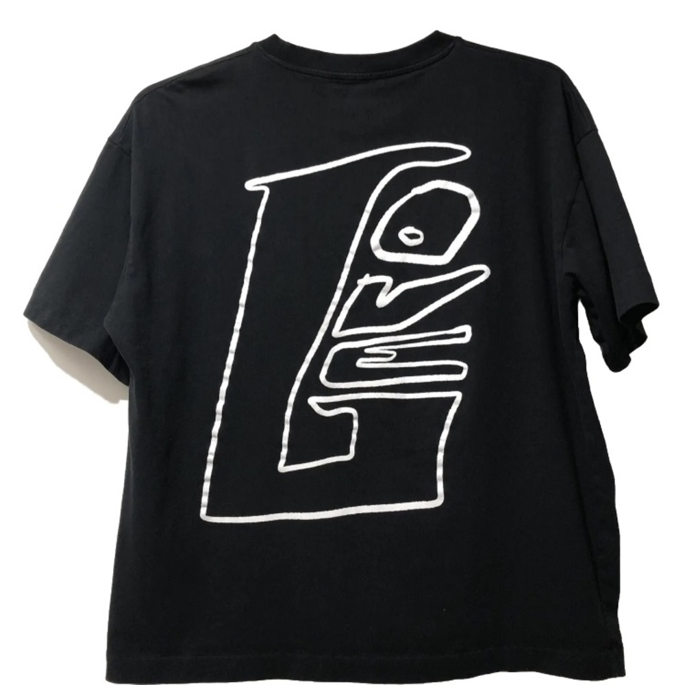 Zara T-Shirt Men XL Black Cotton Spell Out Love Short Sleeve Single Stitch - Picture 3 of 4